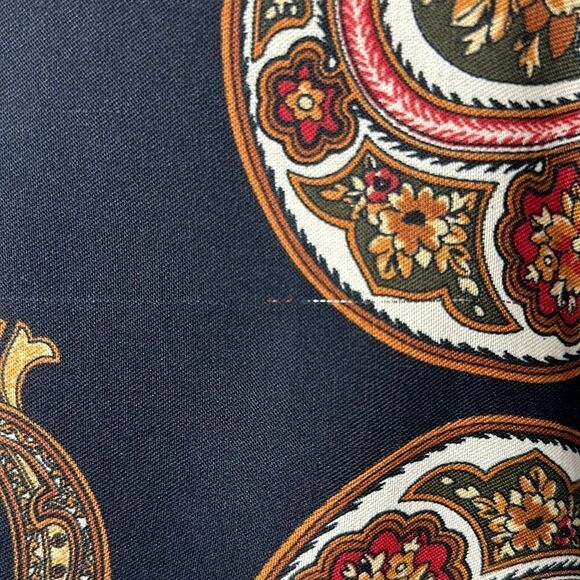 Betmar Italy Large Scarf Shawl Black Orange White Paisley - Picture 15 of 15